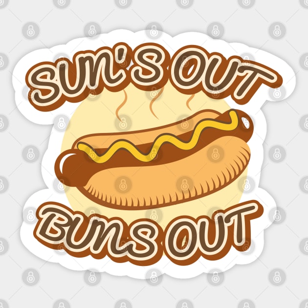 Sun’s Out Buns Out Sticker by LuckyFoxDesigns